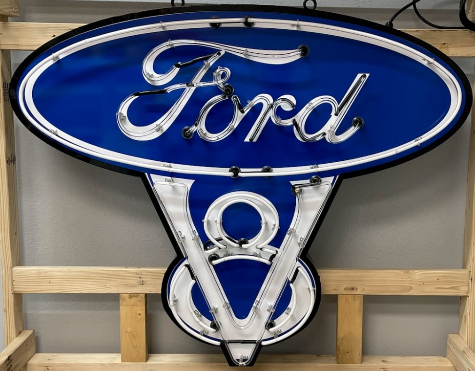 Ford V8 Logo Metal Sign